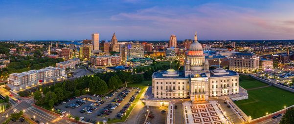 Aerial panorama of Providence, Rhode Island