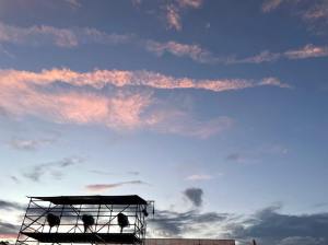 Sunset sky over Boston Calling Music Festival in Allston, MA. May 2023.