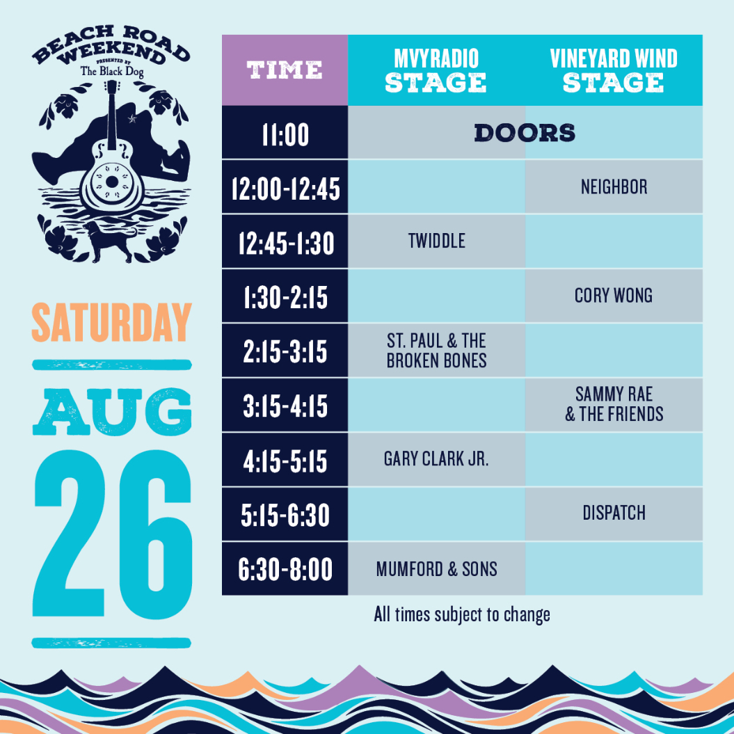 Schedule for Beach Road Weekend, 08-26-23