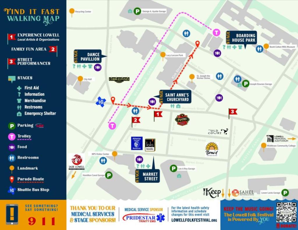 Lowell Folk Festival Map